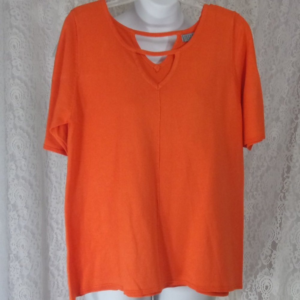 Cable & Gauge Top Sweater Orange Sz XL  nwt